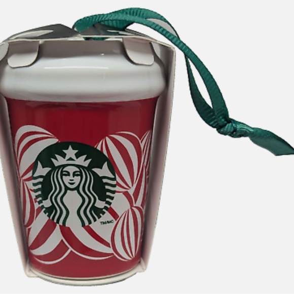 Starbucks Other - Starbucks 2024 Red Cup Ceramic Christmas Tree Ornament 2.5" Holiday Decor NWT